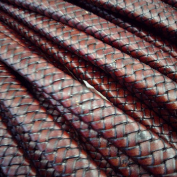 Шнур кожаный плоский плетеный 12х6 мм Ретро 20 см