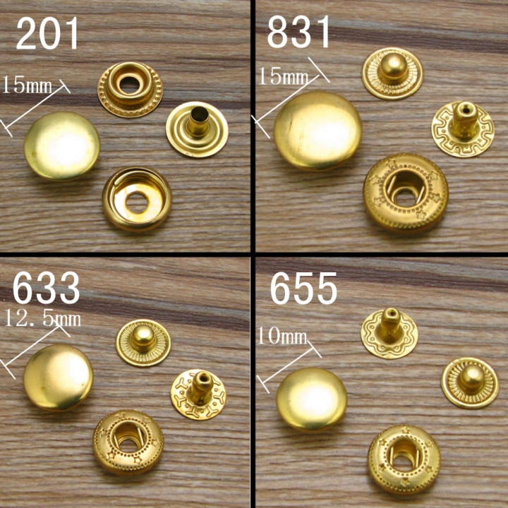 Кнопки пробивные 15 мм №831 латунь без покрытия