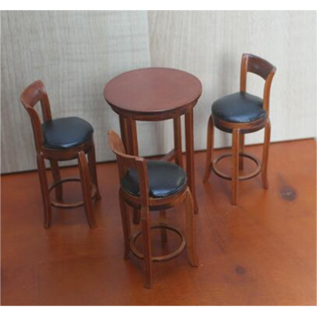 Столик с 3 стульями для кукол Миниатюра 1:12