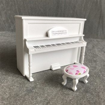 Пианино для кукол Белый/Розовый/Черный Миниатюра 1:12