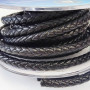 Шнур кожаный круглого сечения 6 мм плетеный 20 см Черный LC