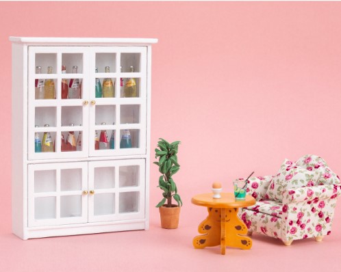 Шкаф для кукол посудный большой Белый/Серый фото 4 Шкаф для кукол посудный большой Белый/Серый фото 4