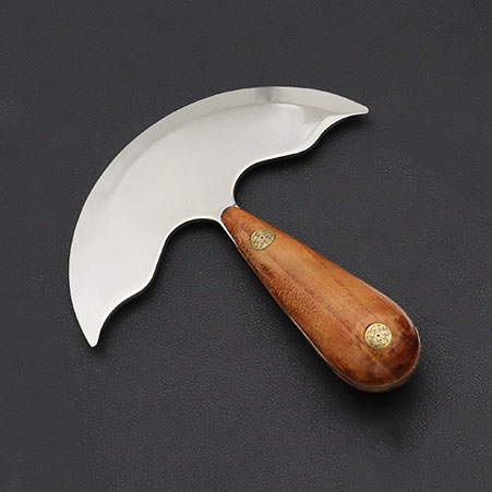 Нож шерфовочный полукруглый с инкрустацией светлая ручка | Галерея фото | Pava.pro Нож шерфовочный полукруглый с инкрустацией светлая ручка - фото товара