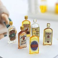 Напитки для кукол Бутылочки со спиртным 6 шт. Миниатюра 1:12  - купить для кожевенного хобби