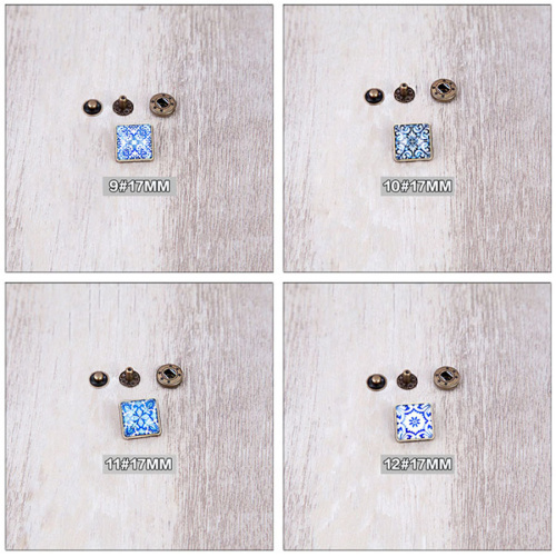 Кнопки пробивные фигурные Узоры Квадрат 17 мм фото 5