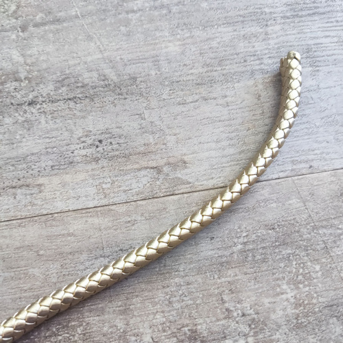 Шнур кожаный плоский плетеный 13х7 мм 20 см LC фото 2