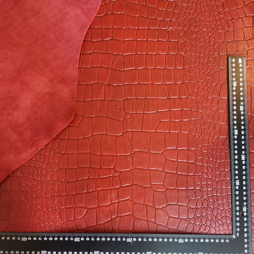 Кожа Юфть Камни тиснение 2,0 мм комб. дубл. Красный Белоруссия фото 2