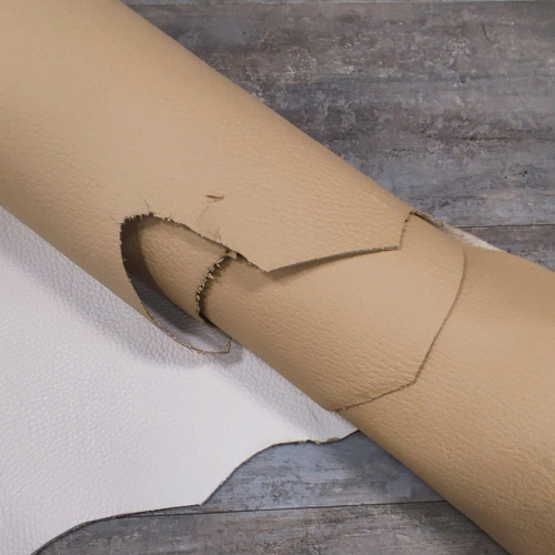 Кожа Флотер двухсторонний 1,8-2,0 Бежевый/Молочный Италия фото 2