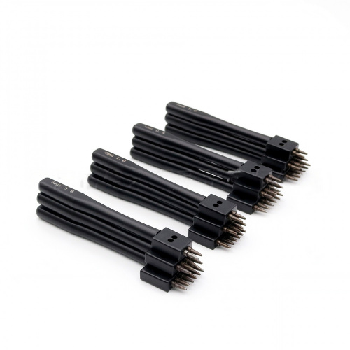 Пробойники строчные с зубьями круглого сечения шаг 4, 5, 6 мм, набор 2+4+6 фото 3