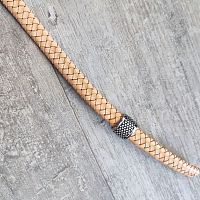 Шнур кожаный плоский плетеный 10х5 мм 20 см LC