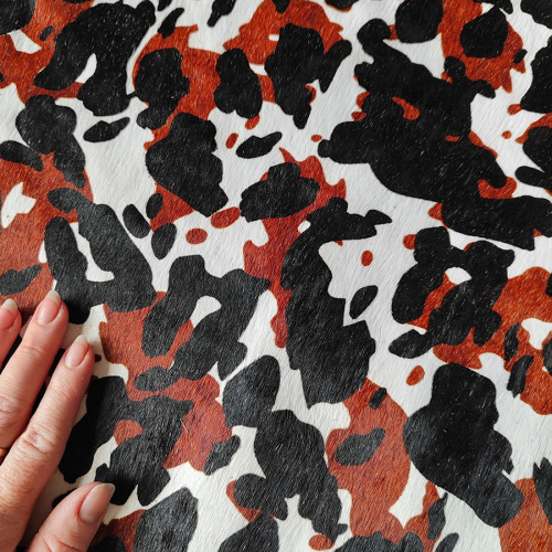 Кожа с ворсом КРС 1,2-1,4 мм Корова трехцветная фото 2
