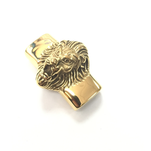 Бусина 12х6 мм для плоских браслетов Лев Сталь фото 6 Бусина 12х6 мм для плоских браслетов Лев Сталь фото 6