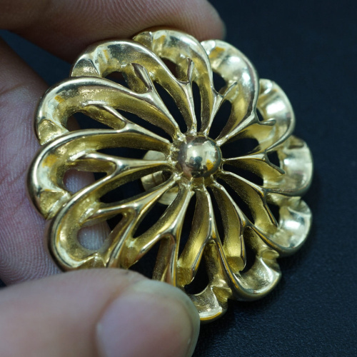 Кончо для кожаных изделий Хризантема 36 мм Латунь  JP-004 - фото товара фото 2