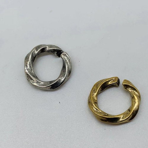 Кольцо витое латунь фото 3