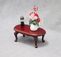Столик для кукол овальный Орех/Махагон Миниатюра 1:12
