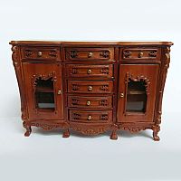 Миниатюра для кукол Комод с резьбой высокий Орех  - купить для кожевенного хобби