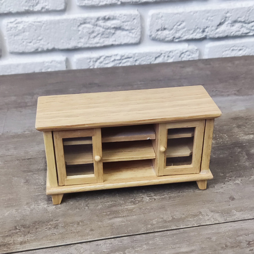 Тумба под ТВ для кукол Белый/Натуральный Тумба под ТВ для кукол Белый/Натуральный