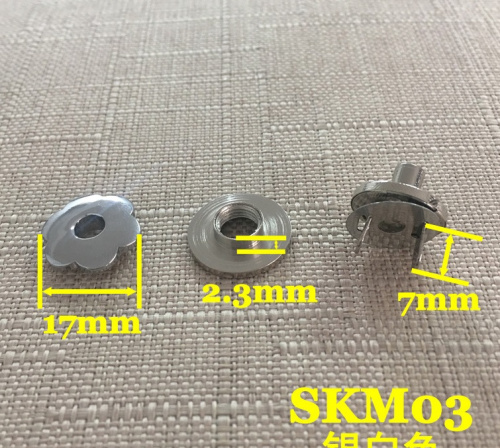 Застежка магнитная зажимная 17 мм Латунь SKM03 фото 2
