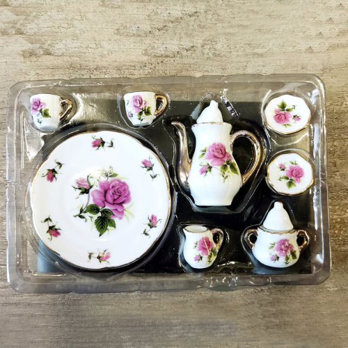 Фарфоровый кофейный сервиз для кукол Масштаб 1:10 Разные орнаменты фото 5