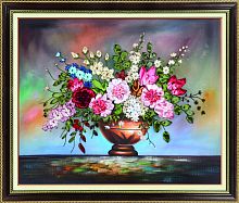 Набор для вышивки лентами Летний букет в настольной вазе  - купить для кожевенного хобби