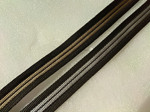 Лента ременная 25 мм с полоской Черный /Коричневый фото 5