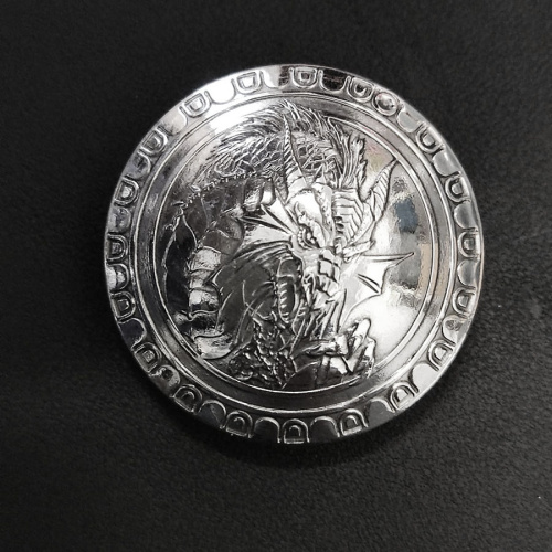 Кончо для кожаных изделий 28 мм Дракон мельхиор   - фото товара