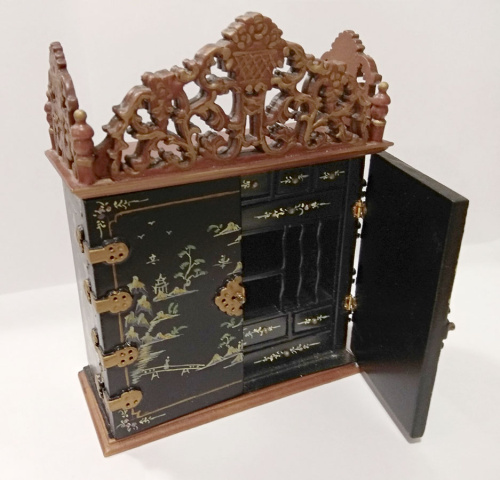 Миниатюра для кукол Секретер в китайском стиле Орех  D SK_01 - фото товара фото 4