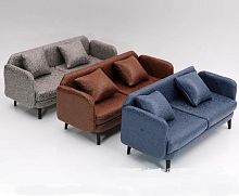 Диван для кукол Модерн Синий / Коричневый