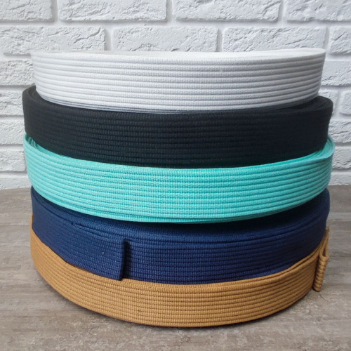 Лента ременная стропа 38 мм толщ. 2 мм Лапша хлопок фото 4