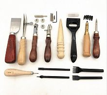 Набор инструментов для работы с кожей 13 предметов  - купить для кожевенного хобби