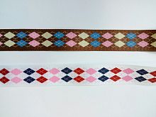 Лента репсовая 25 мм принт Ромбы