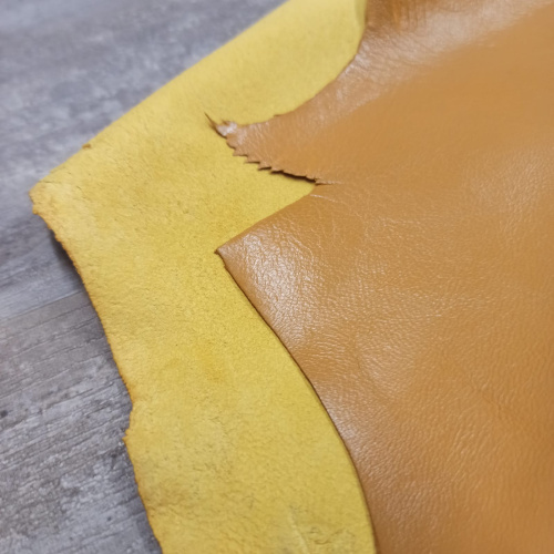 Кожа Овчина (шевро) 0,5-0,7 мм Темно-желтый фото 2