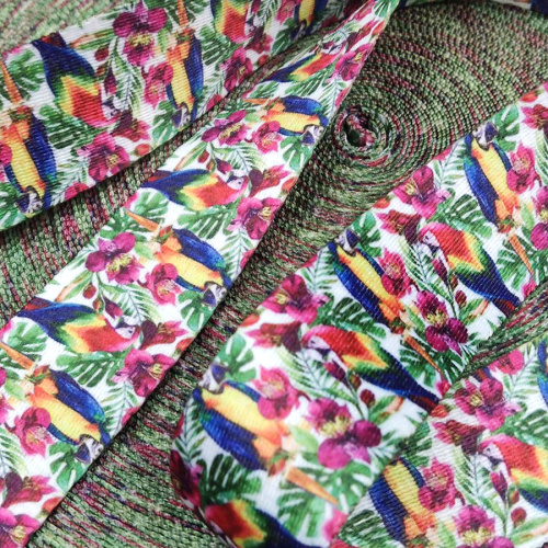 Лента ременная стропа 38 мм Попугаи пэ  LRP_38POP - фото товара фото 4