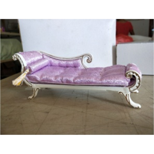 Миниатюра для кукол Козетка сиреневая с валиком   - фото товара