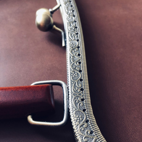 Фермуар пришивной 26 см, с деревянной ручкой  AC XN-098В - фото товара фото 2