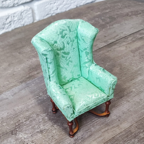 Кресло для кукол c с зеленой обивкой Орех  KW-921 - фото товара фото 2
