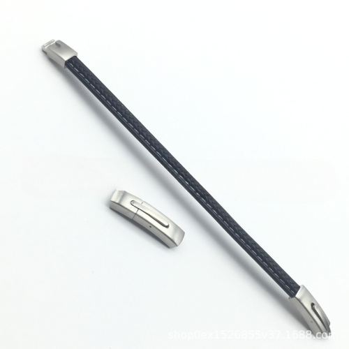 Замок 8х5 мм для плоских браслетов Сталь, с кнопкой фото 3 Замок 8х5 мм для плоских браслетов Сталь, с кнопкой фото 3