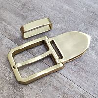 Пряжка для ремня 38 мм со шлевкой латунь  - купить для кожевенного хобби