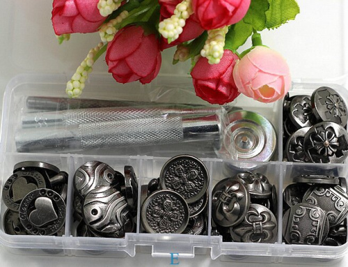 Кнопки пробивные фигурные под бронзу набор 24-36 шт + инструмент для установки фото 3 Кнопки пробивные фигурные под бронзу набор 24-36 шт + инструмент для установки фото 3