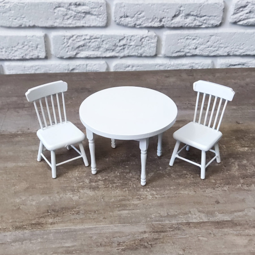 Обеденная зона кукольная с круглым столом для румбокса 1:12 | Галерея фото | Pava.pro Обеденная зона кукольная с круглым столом для румбокса 1:12 - фото товара