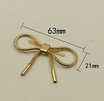 Зажим декоративный Бант-шнурок 63 мм  - купить для кожевенного хобби