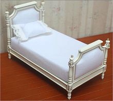 Миниатюра для кукол Кровать белая  - купить для кожевенного хобби