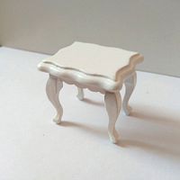 Столик деревянный для кукол Белый / Орех Миниатюра 1:12