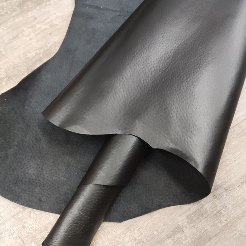 Кожа подкладочная (спилок свиной) Черный вощеный фото 3