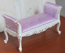 Миниатюра для кукол Кушетка Золото на белом  - купить для кожевенного хобби