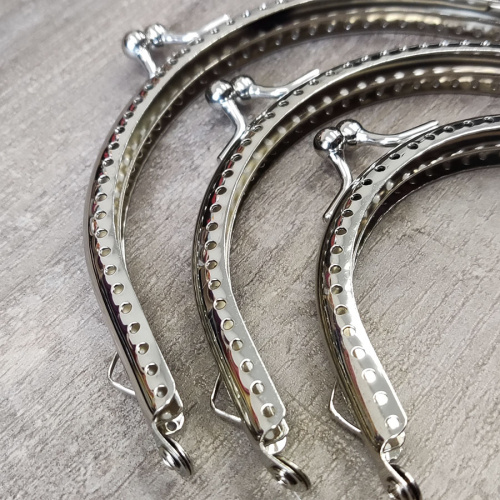 Фермуар пришивной серебро полукруглый 6,5-15,5 см фото 3