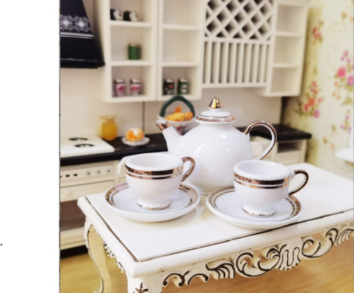 Фарфоровый чайный сервиз для кукол Белый Масштаб 1:6 | Галерея фото | Pava.pro Фарфоровый чайный сервиз для кукол Белый Масштаб 1:6 - фото товара