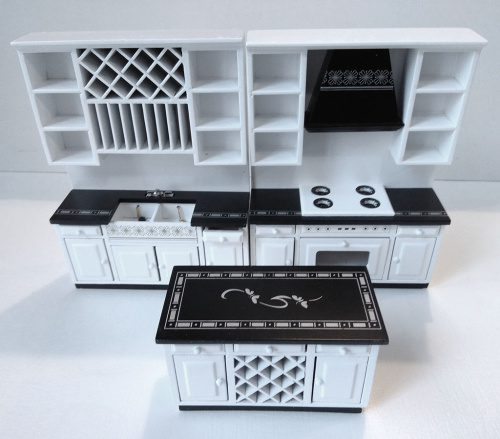 Кухня для кукол черно-белая из 3-х частей | Галерея фото | Pava.pro Кухня для кукол черно-белая из 3-х частей - фото товара