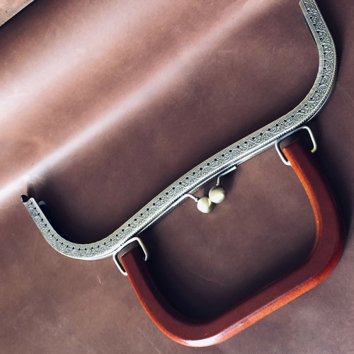 Фермуар пришивной 26 см, с деревянной ручкой  AC XN-098В - фото товара фото 4