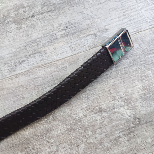 Шнур кожаный плоский плетеный 20х4,5 мм 20 см LC фото 4